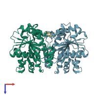 PDB entry 6n4k coloured by chain, top view.