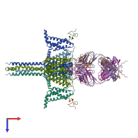 PDB entry 6n4q coloured by chain, top view.