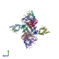 PDB entry 6n4r coloured by chain, side view.