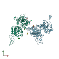 PDB entry 6n4x coloured by chain, front view.