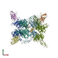PDB entry 6n4y coloured by chain, front view.