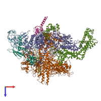 PDB entry 6n57 coloured by chain, top view.