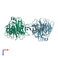 PDB entry 6n5v coloured by chain, top view.