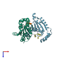 PDB entry 6n6k coloured by chain, top view.