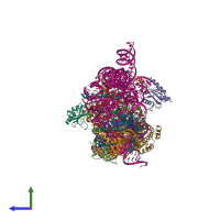 PDB entry 6n7x coloured by chain, side view.