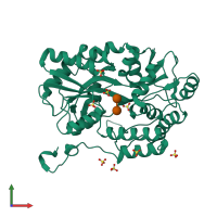 PDB entry 6n84 coloured by chain, front view.