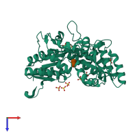 PDB entry 6n84 coloured by chain, top view.