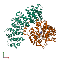PDB entry 6n85 coloured by chain, front view.