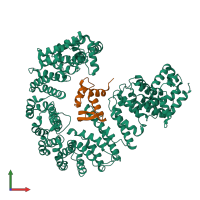 PDB entry 6n89 coloured by chain, front view.