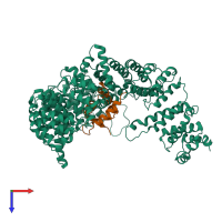 PDB entry 6n89 coloured by chain, top view.