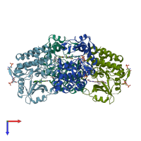 PDB entry 6n8g coloured by chain, top view.
