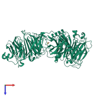 PDB entry 6n8r coloured by chain, top view.