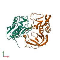 PDB entry 6n9d coloured by chain, front view.
