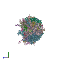 PDB entry 6n9f coloured by chain, side view.