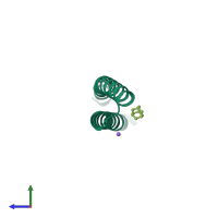 PDB entry 6n9h coloured by chain, side view.
