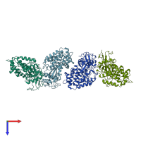 PDB entry 6n9o coloured by chain, top view.