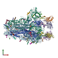 PDB entry 6nb3 coloured by chain, front view.