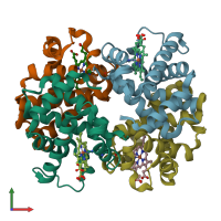 PDB entry 6nbc coloured by chain, ensemble of 10 models, front view.