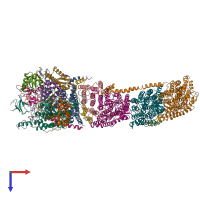 PDB entry 6nbq coloured by chain, top view.