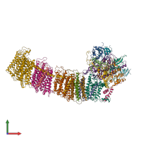 PDB entry 6nbx coloured by chain, front view.