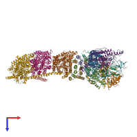 PDB entry 6nbx coloured by chain, top view.