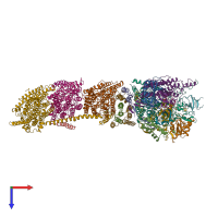PDB entry 6nby coloured by chain, top view.