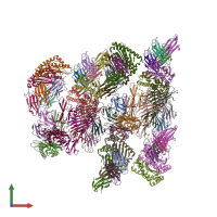 PDB entry 6nca coloured by chain, front view.