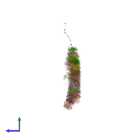 PDB entry 6ncl coloured by chain, side view.