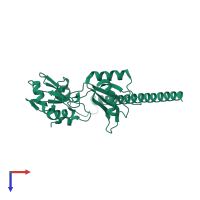 PDB entry 6ncq coloured by chain, top view.