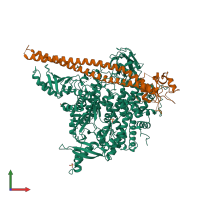 PDB entry 6nct coloured by chain, front view.