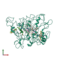 PDB entry 6nef coloured by chain, front view.