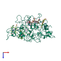 PDB entry 6nef coloured by chain, top view.