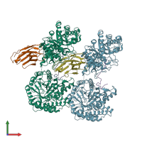 PDB entry 6nfj coloured by chain, front view.