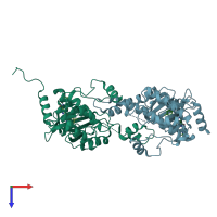 PDB entry 6ng0 coloured by chain, top view.