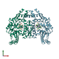 PDB entry 6ngl coloured by chain, front view.