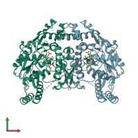 PDB entry 6ngt coloured by chain, front view.