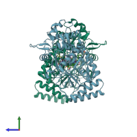 PDB entry 6ngt coloured by chain, side view.