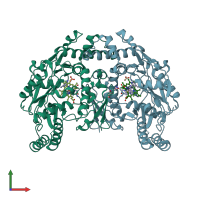 PDB entry 6ngz coloured by chain, front view.