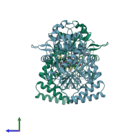 PDB entry 6ngz coloured by chain, side view.