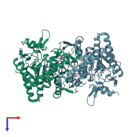 PDB entry 6ngz coloured by chain, top view.