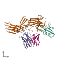 PDB entry 6ni2 coloured by chain, front view.