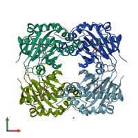 PDB entry 6nie coloured by chain, front view.
