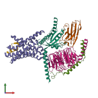 PDB entry 6niy coloured by chain, front view.