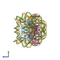 PDB entry 6nj9 coloured by chain, side view.