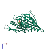 PDB entry 6nje coloured by chain, top view.