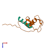 PDB entry 6njg coloured by chain, top view.