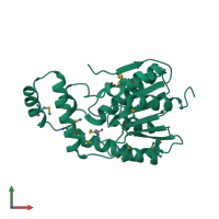 PDB entry 6nkg coloured by chain, front view.