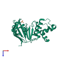 PDB entry 6nlo coloured by chain, top view.