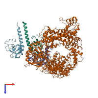 PDB entry 6nma coloured by chain, top view.