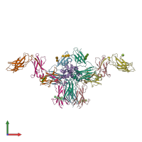 PDB entry 6nmy coloured by chain, front view.